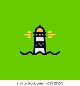 lighthouse icon flat design