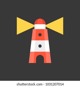 Lighthouse icon, flat design vector