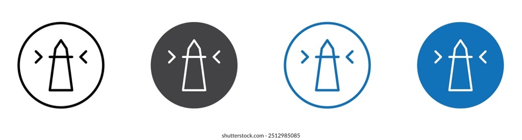 Lighthouse icon flat editable icon mark set.