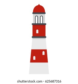 Lighthouse icon flat isolated on white background vector illustration
