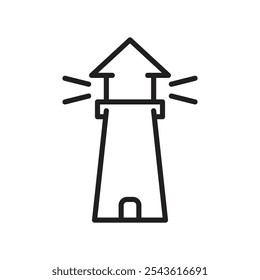 Leuchtturm-Symbol Flache Liniengrafik