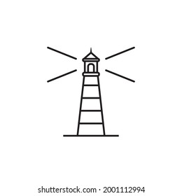 lighthouse icon in flat style, vector illustration