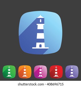Lighthouse icon flat web sign symbol logo label