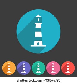 Lighthouse icon flat web sign symbol logo label