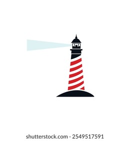 Lighthouse icon. Fully detailed lightouse silhouette.