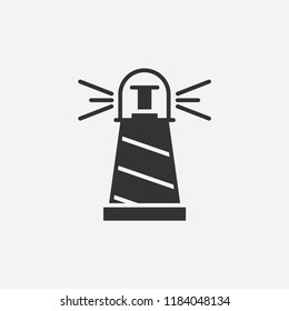 Lighthouse icon illustration,vector sea sign symbol