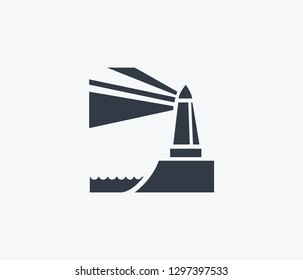 Lighthouse icon isolated on clean background. Lighthouse icon concept drawing icon in modern style. Vector illustration for your web mobile logo app UI design.