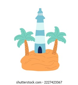 Lighthouse icon isolated on white flat hand drawing