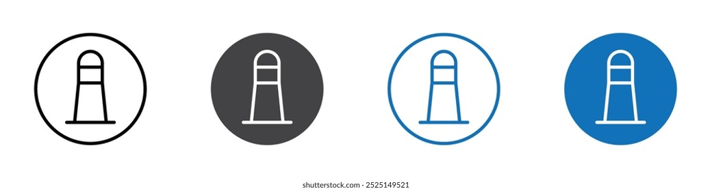 Icono del faro aislado en el conjunto de Vector del fondo blanco
