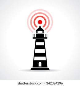 Lighthouse icon isolated on white background