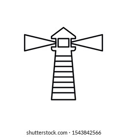 Lighthouse icon, line design. Minimalistic logo design. Vector illustration isolated on white background. EPS 10