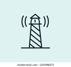 Lighthouse icon line isolated on clean background. Lighthouse icon concept drawing icon line in modern style. Vector illustration for your web mobile logo app UI design.