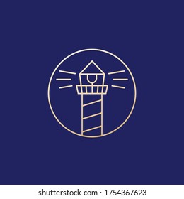 lighthouse icon, line logo design