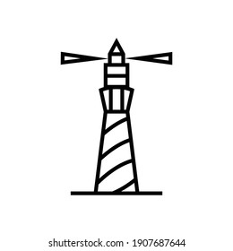 lighthouse icon line style vector