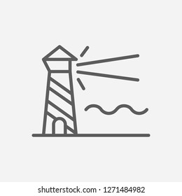 Lighthouse icon line symbol. Isolated vector illustration of  icon sign concept for your web site mobile app logo UI design.