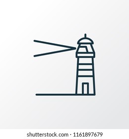 Lighthouse icon line symbol. Premium quality isolated coast element in trendy style.