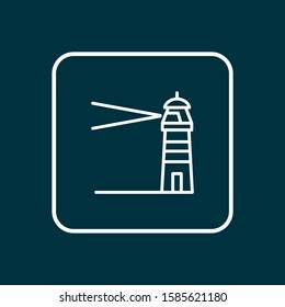 Lighthouse icon line symbol. Premium quality isolated coast element in trendy style.