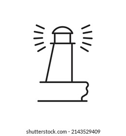 Lighthouse Icon line for website, symbol presentation