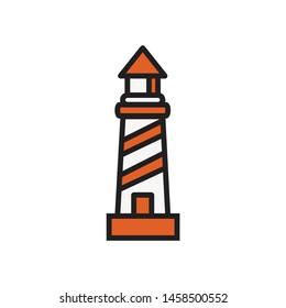 lighthouse icon. logo element illustration. lighthouse design. colored collection.