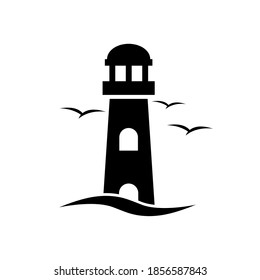 Lighthouse icon, logo isolated on white background