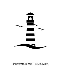 Lighthouse icon, logo isolated on white background