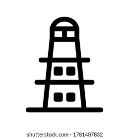icono de faro o logotipo símbolo de seña aislado ilustración vectorial - iconos vectoriales de estilo negro de alta calidad
