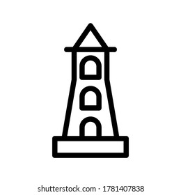 icono de faro o logotipo símbolo de seña aislado ilustración vectorial - iconos vectoriales de estilo negro de alta calidad
