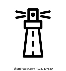 icono de faro o logotipo símbolo de seña aislado ilustración vectorial - iconos vectoriales de estilo negro de alta calidad
