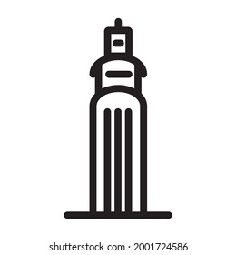 lighthouse icon or logo vector illustration of isolated sign symbol, vector illustration with high quality black outline.
