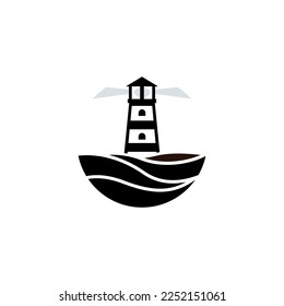 Icono de faro e ilustración vectorial