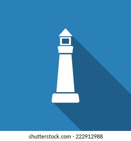 lighthouse icon with long shadow