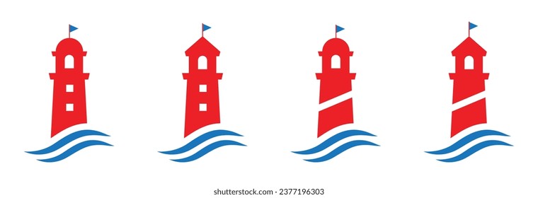 Lighthouse icon. Mercusuar tower icon, vector illustration