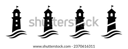 Lighthouse icon. Mercusuar tower icon, vector illustration