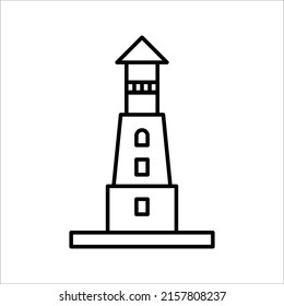 Lighthouse icon, Minimalistic logo design. Vector illustration on white background.