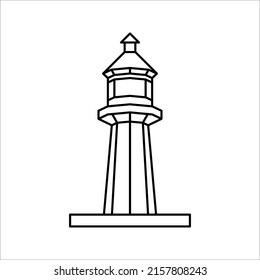 Lighthouse icon, Minimalistic logo design. Vector illustration on white background.