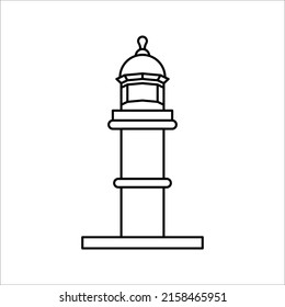 Lighthouse icon, Minimalistic logo design. Vector illustration on white background.