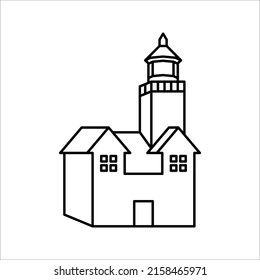 Lighthouse icon, Minimalistic logo design. Vector illustration on white background.