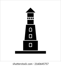 Lighthouse icon, Minimalistic logo design. Vector illustration on white background.