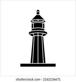 Lighthouse icon, Minimalistic logo design. Vector illustration on white background.