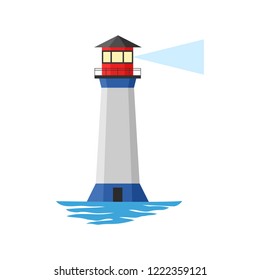 Lighthouse icon. Modern lighthouse multi-colored icon. Flat design.