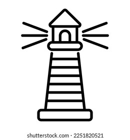Icono de faro de estilo moderno, vector premium de navegación marítima