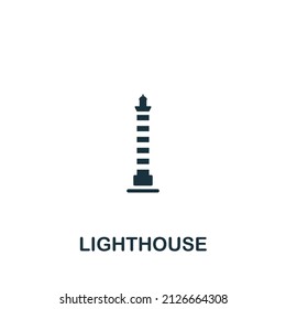 Lighthouse icon. Monochrome simple icon for templates, web design and infographics