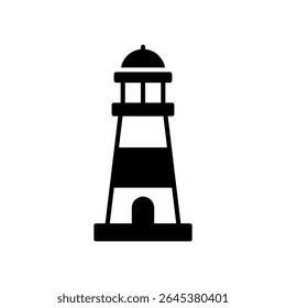 Lighthouse icon for ocean coast navigation