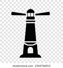 Lighthouse icon on transparent grid
