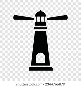 Icono de faro en una cuadrícula transparente