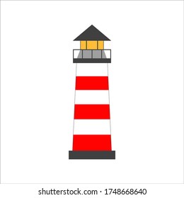 Lighthouse icon on a white background, flat style. EPS10
