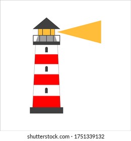 Icono de faro sobre fondo blanco, estilo plano. EPS10