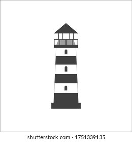 Icono de faro sobre fondo blanco, estilo plano. EPS10