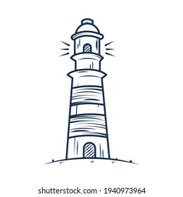 lighthouse icon on white background