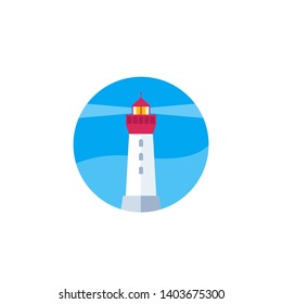 lighthouse icon on white, flat vector